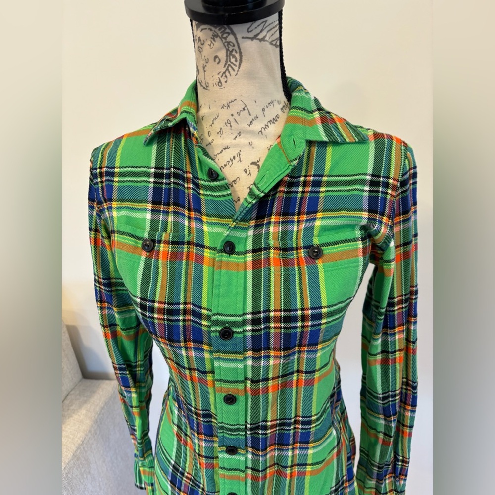Polo Ralph Lauren plaid brushed cotton flannel shirt size XS - Picture 2 of 6